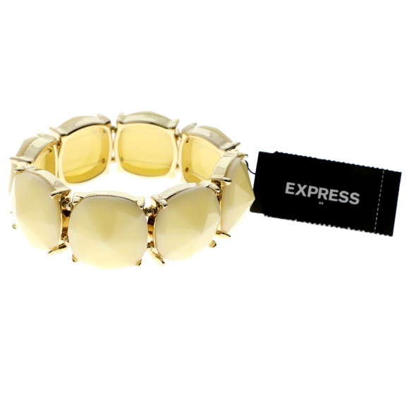 Express Jewelry - Express Stretch-Bracelet Gold-Tone/cream NWT